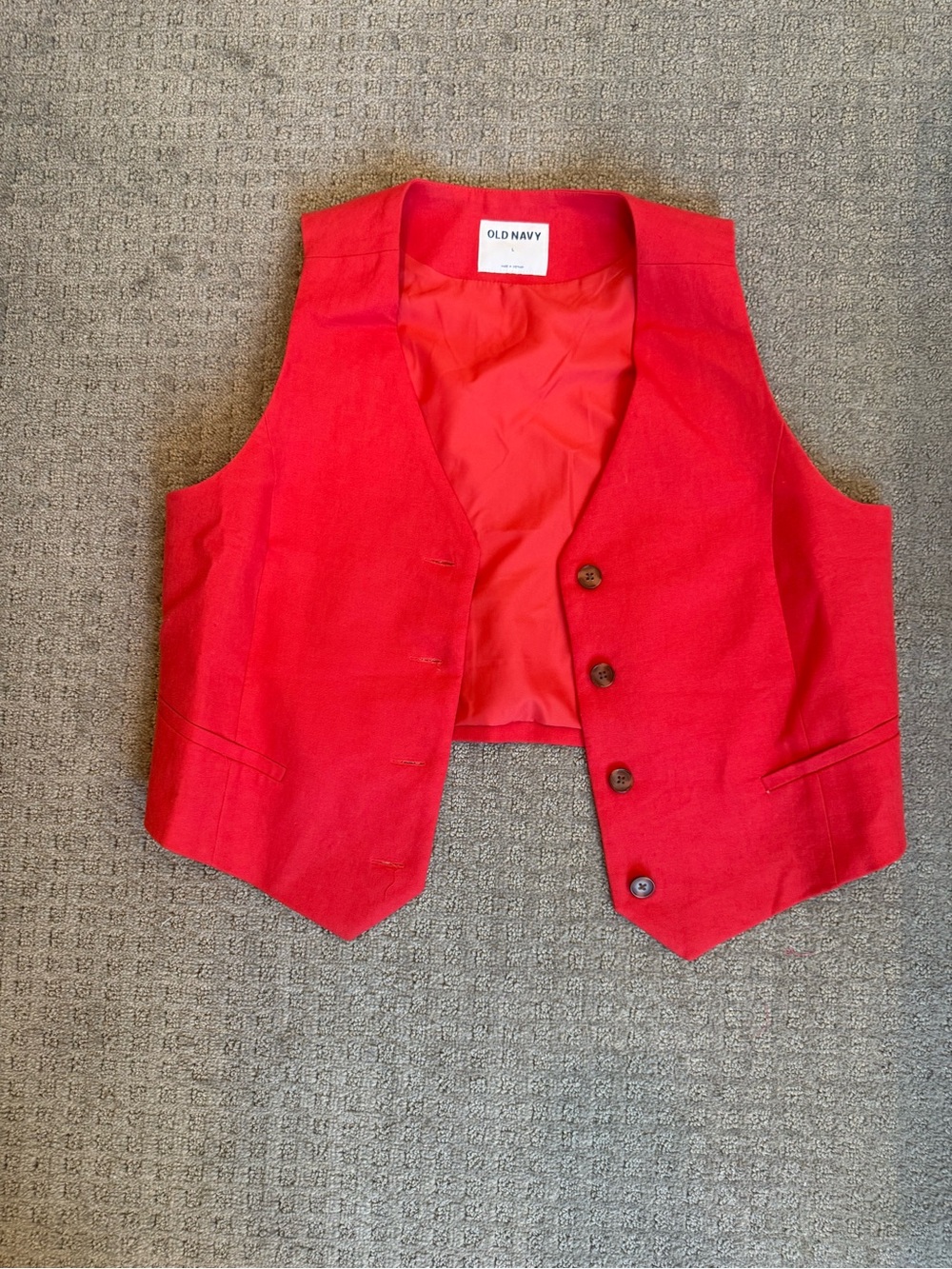 Old Navy Bright Red Women's Tailored Vest